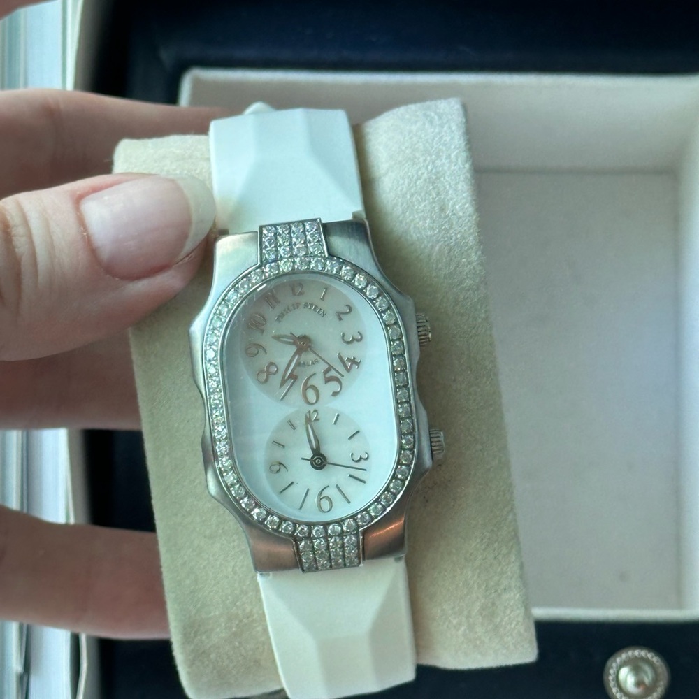 Philip Stein Double Diamond Teslar Watch with Collection of Watch Straps/Bands